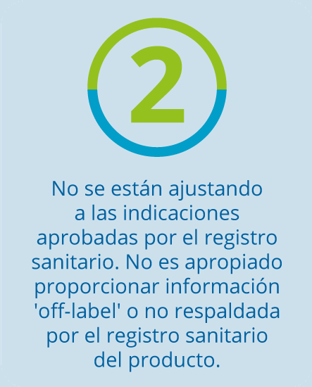 Advertencia sobre uso no autorizado según registro sanitario